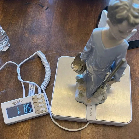 Lladro Fall Angel Figurine Retired Glaze Finish Collectible Decor Blue White - Picture 16 of 16